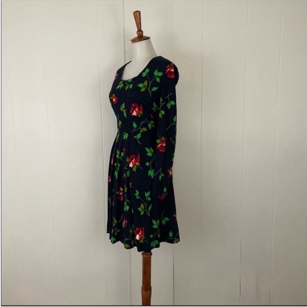 Vintage 70s 80s Floral Dress L Dark Cottagecore Dark Academia Grunge Coquette - Picture 4 of 7